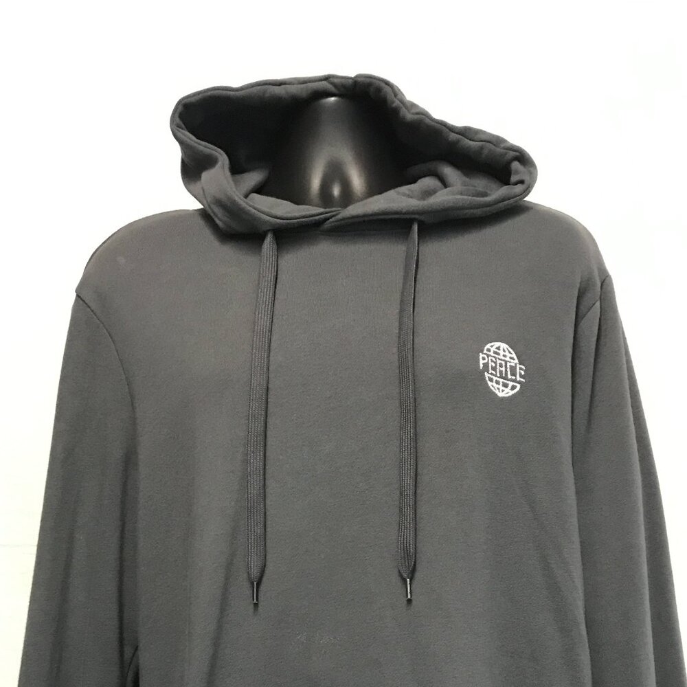NO BOUNDARIES Grey Peace Globe Hoodie Sweatshirt Women's/Men's Size M